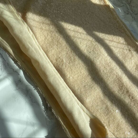 REHAB Revolve Sequins Peach Pink Blush Bodysuit NWT - Picture 8 of 9